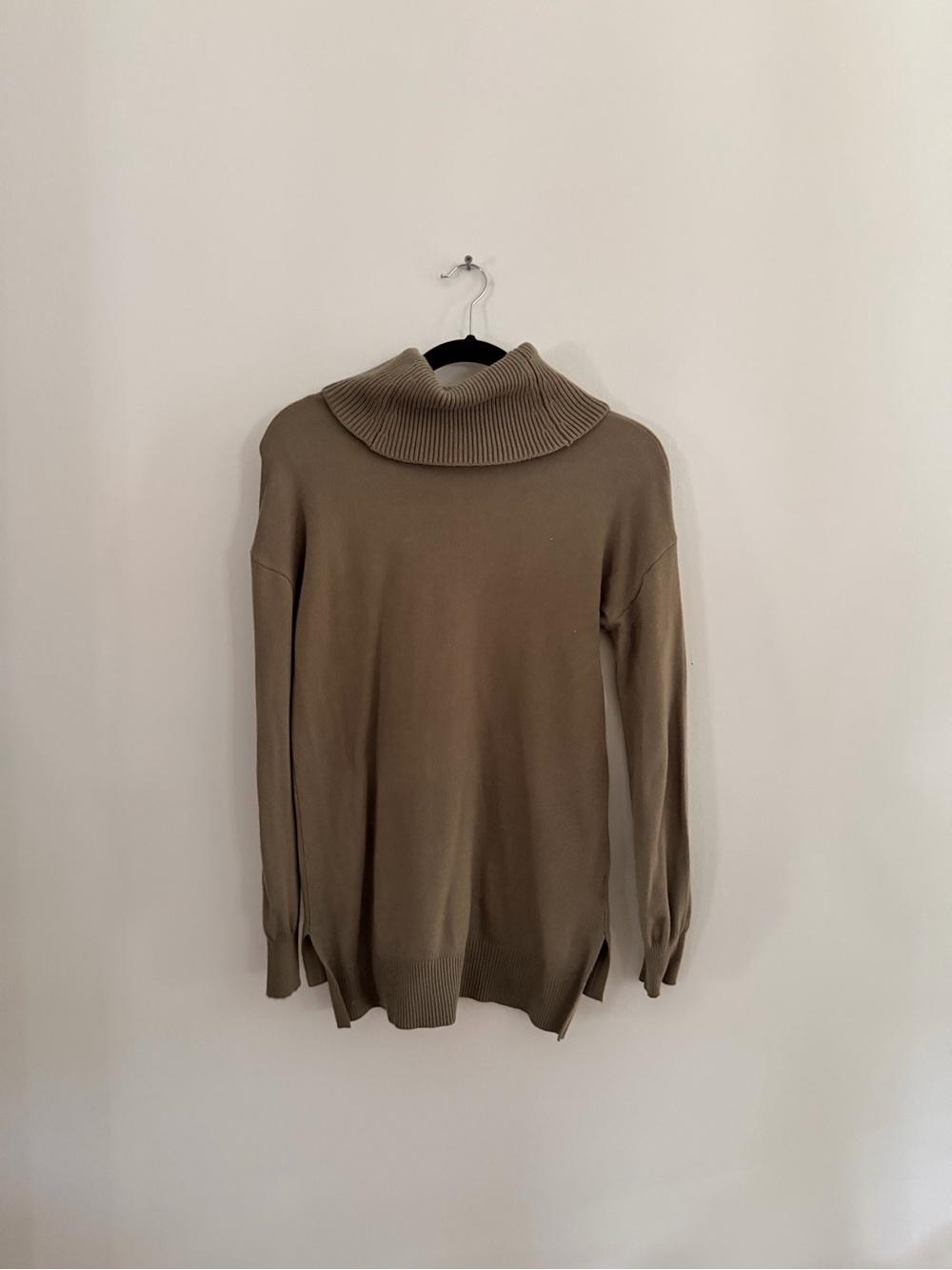 LOFT Ribbed Turtleneck Sweater in Olive Taupe - Picture 2 of 3